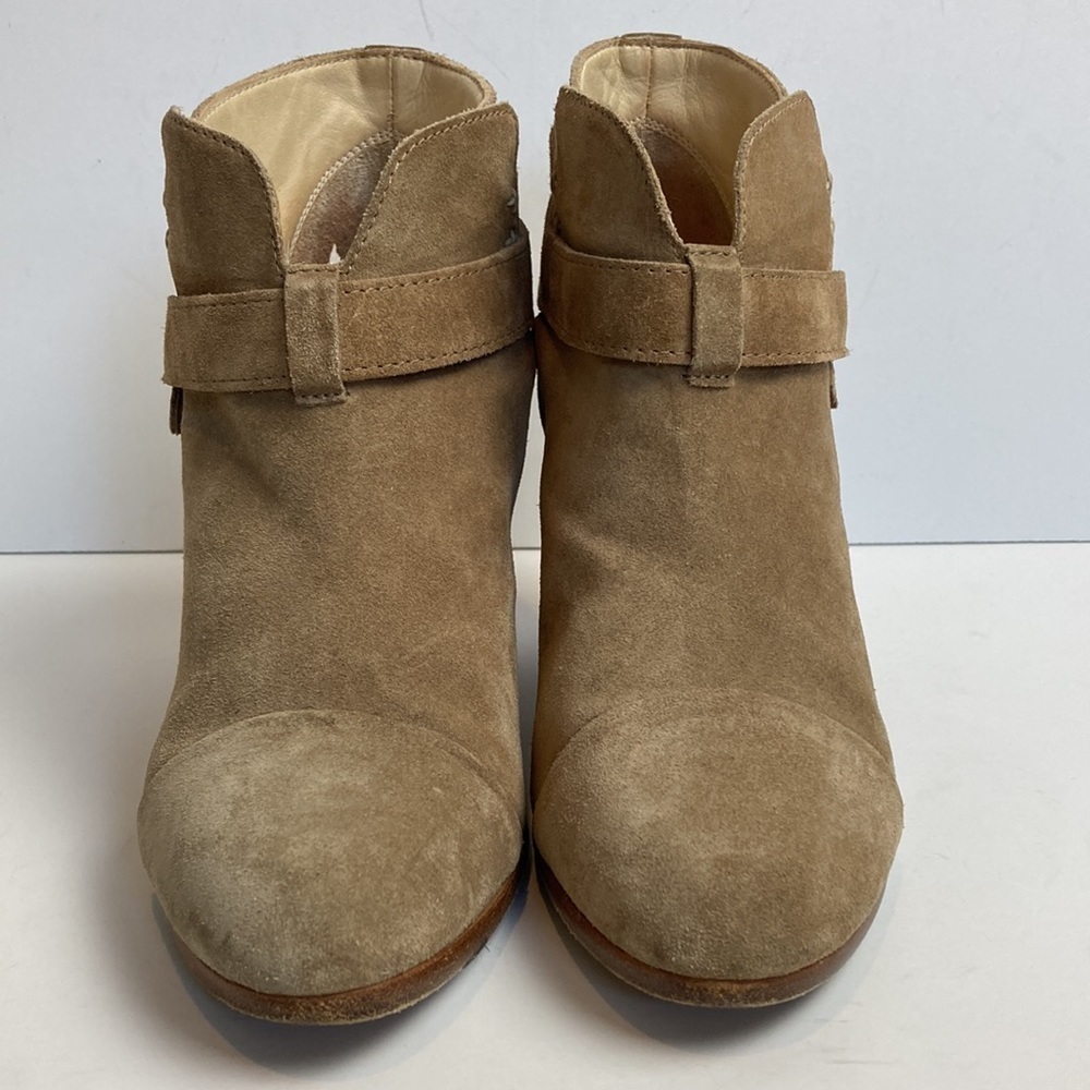 Rag & Bone Harrow Leather Ankle Boots Stone Suede Tan 38.5 EU 8.5 US Neutral - Picture 3 of 16